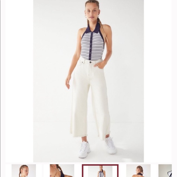 NWT UO Polo Sweater Halter Tank Button Down - Red - Picture 4 of 4